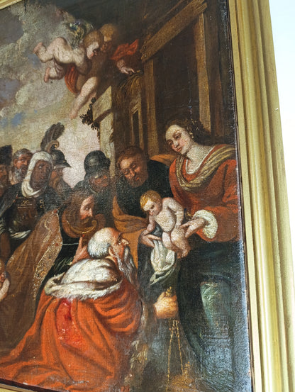 Peter Paul Rubens (1577-1640), Scuola di- Adorazione dei Re Magi