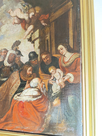 Peter Paul Rubens (1577-1640), Scuola di- Adorazione dei Re Magi