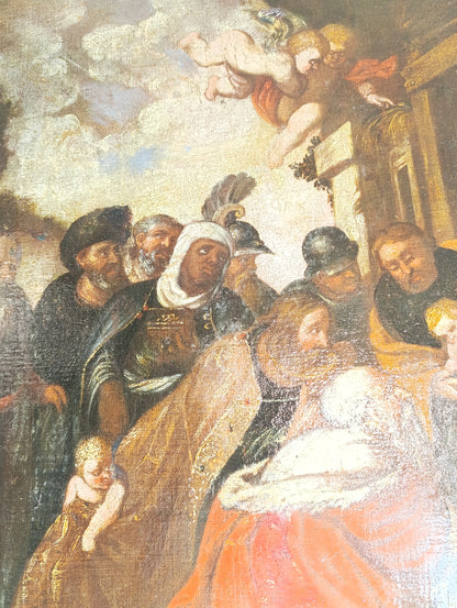 Peter Paul Rubens (1577-1640), Scuola di- Adorazione dei Re Magi