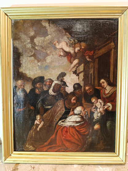 Peter Paul Rubens (1577-1640), Scuola di- Adorazione dei Re Magi