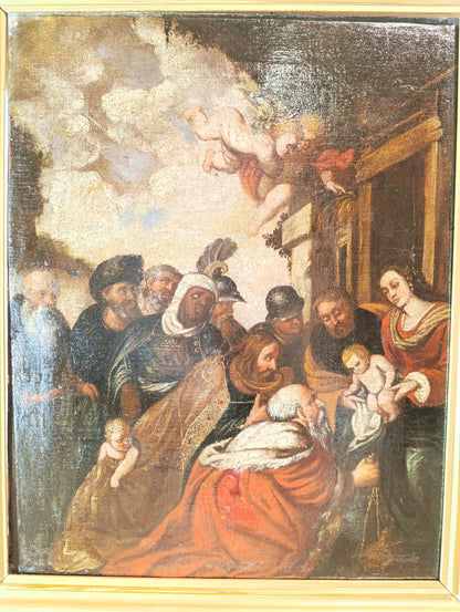 Peter Paul Rubens (1577-1640), Scuola di- Adorazione dei Re Magi