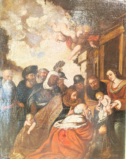 Peter Paul Rubens (1577-1640), Scuola di- Adorazione dei Re Magi